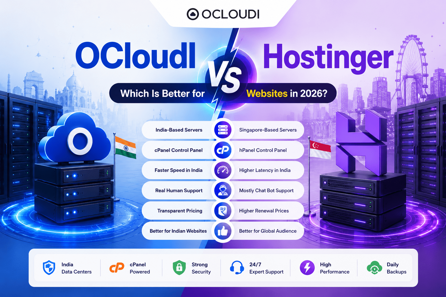OCloudI vs Hostinger: Which Is Better for Indian Websites in 2026?